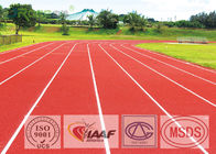 Red Color Local Running Track Flooring , Olympic Track Surface Breathable
