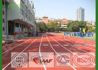 Red Color Local Running Track Flooring , Olympic Track Surface Breathable