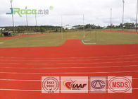 13mm Jogging Synthetic Athletic Track Flooring Spray Coat System , Red / Green Color
